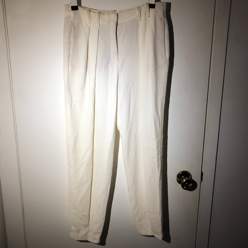 Zara White Mid-Rise Pant